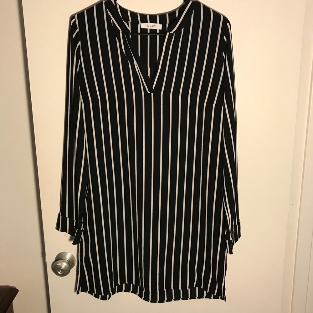 Long sleeve Black & White Tunic
